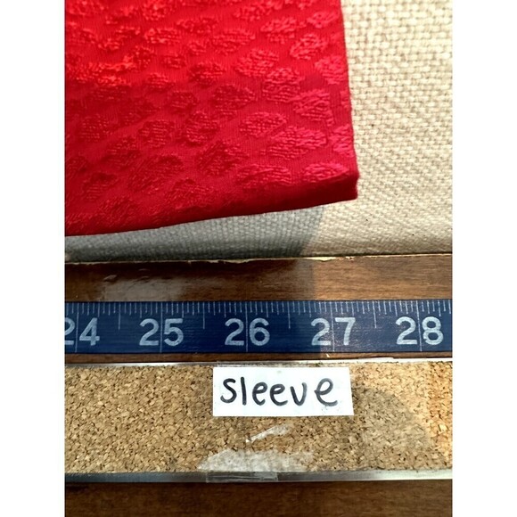 H&M Jacquard Weave Dress Women's Size 0 V Neck Wrap Over Red - Picture 7 of 16